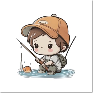 Nothing like a little fishing to bring out your inner kawaii pro Posters and Art